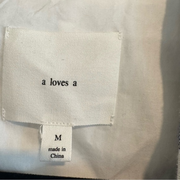 A Loves A Striped Double-Breasted Linen Blazer M - Picture 4 of 6